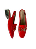 red sling back loafers