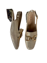 Load image into Gallery viewer, gold sling back loafers