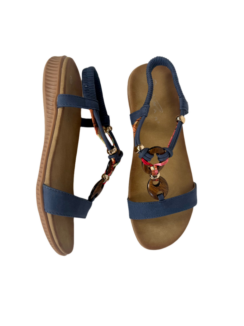 Load image into Gallery viewer, navy summer sandals
