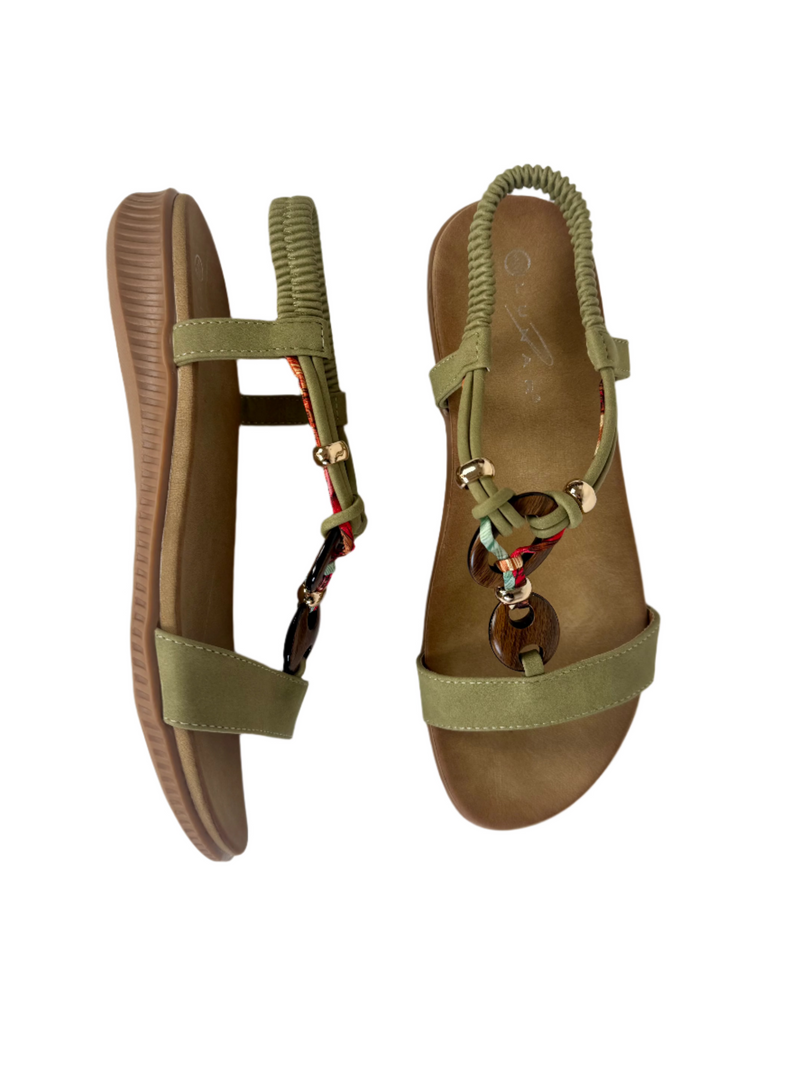 Load image into Gallery viewer, green summer sandals
