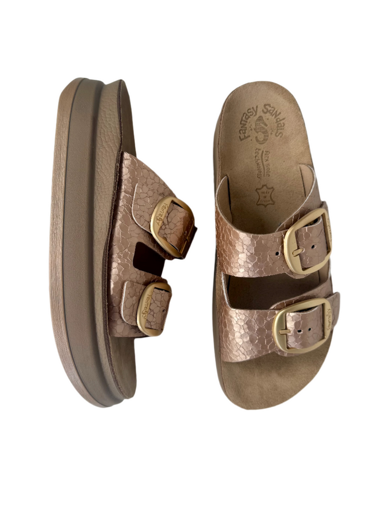 Load image into Gallery viewer, rose gold plaform sandals
