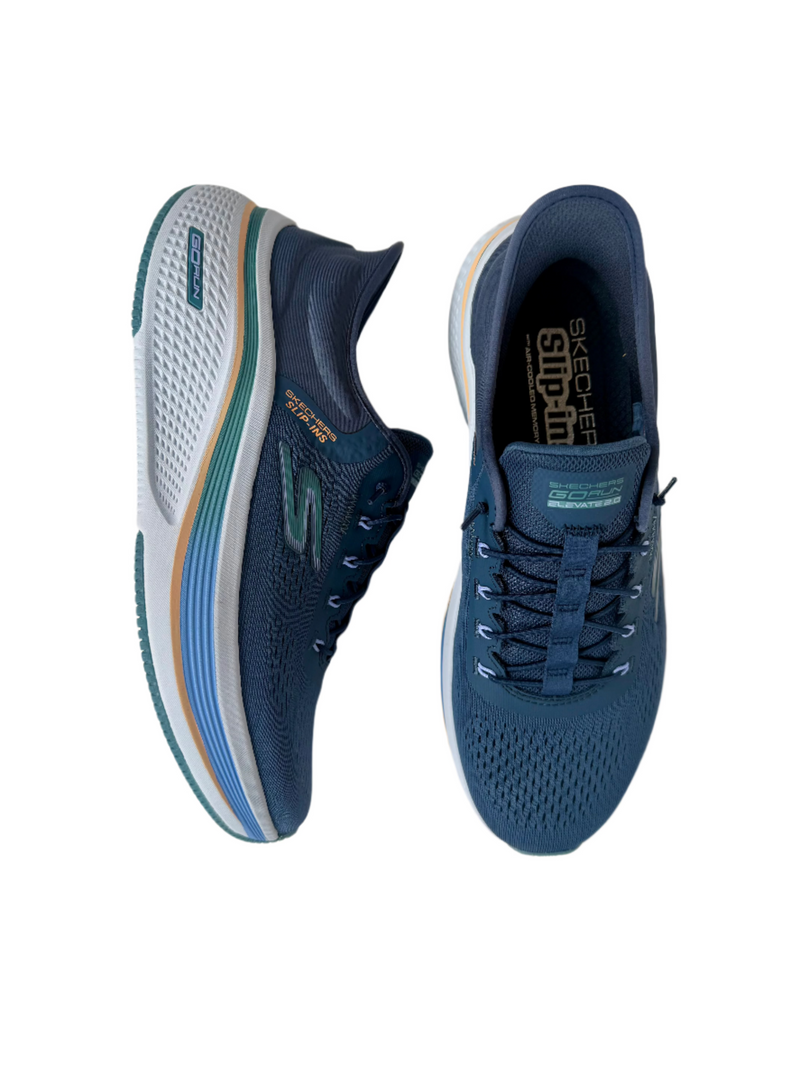 Load image into Gallery viewer, blue skechers slip ins
