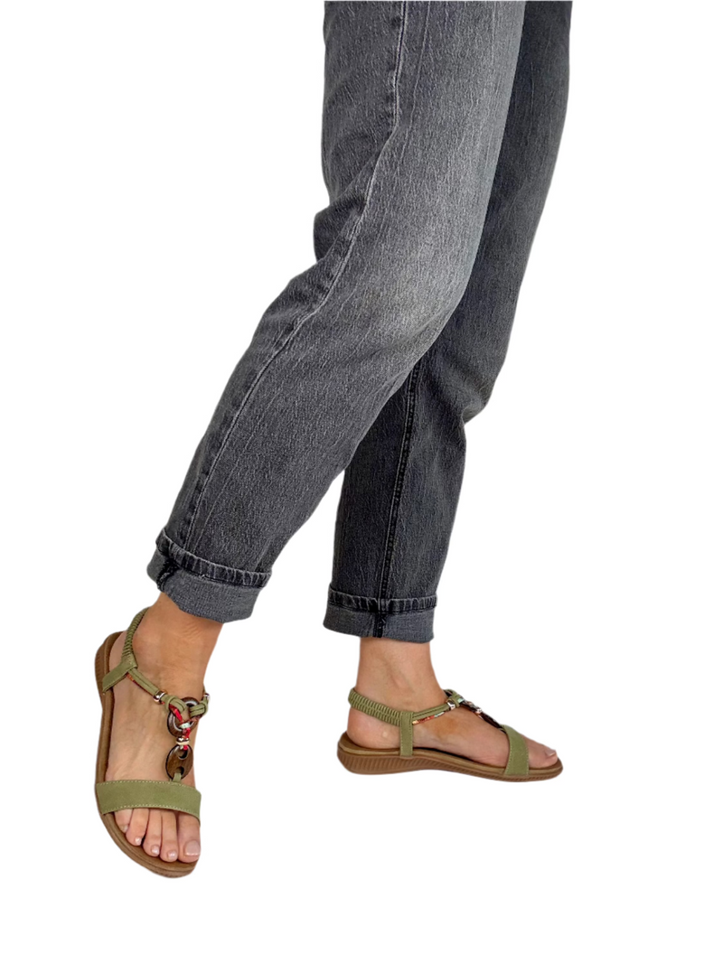 Load image into Gallery viewer, green low wedge sandals
