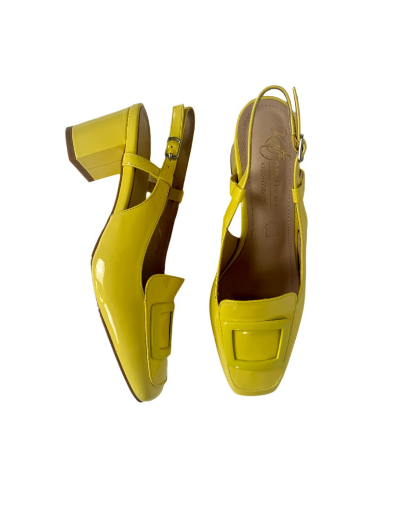 Load image into Gallery viewer, yellow heeled sandals
