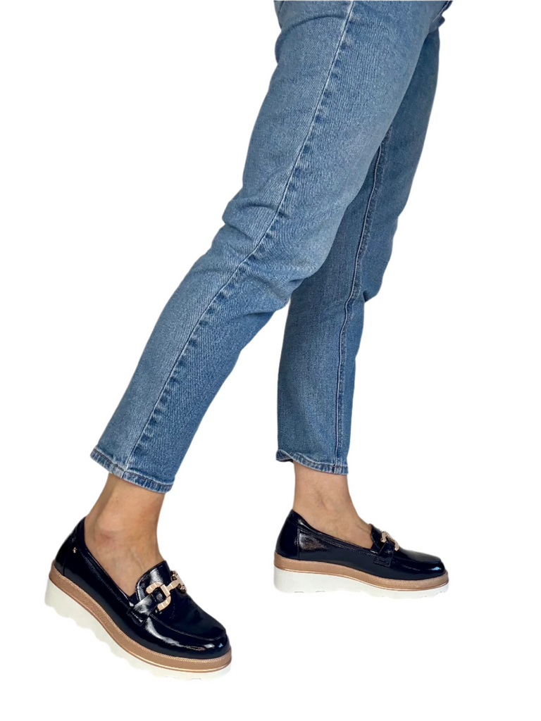 navy loafers for women