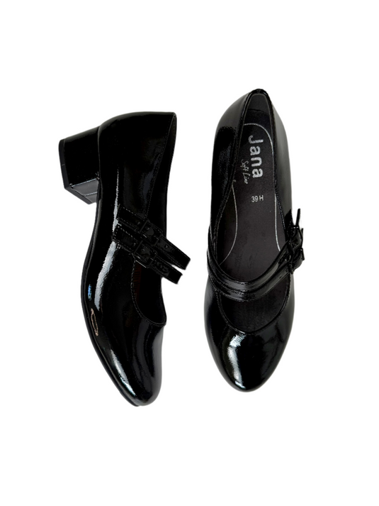 black wide fitting heels