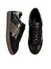 Pair of black sneakers with decorative snake details