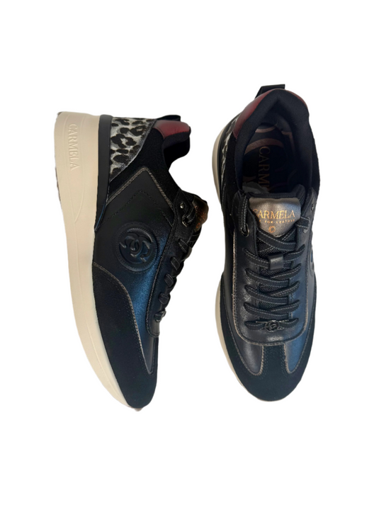 black wedge sneakers