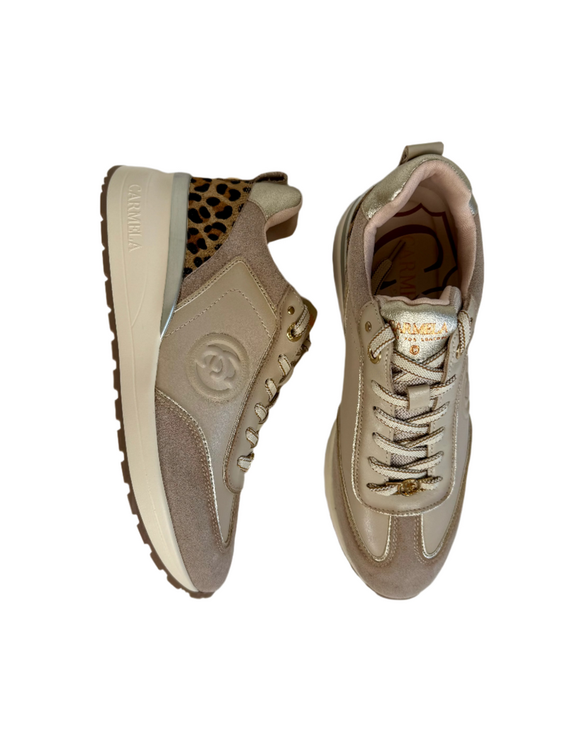 Load image into Gallery viewer, beige wedge sneakers
