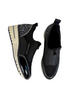 black dressy wedge trainers