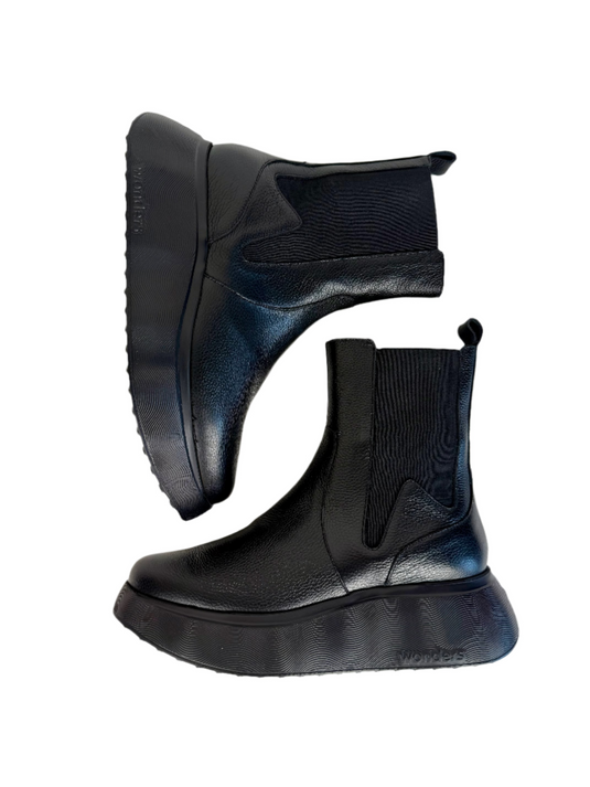 black platform boots