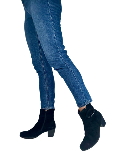 navy block heel gabor boots