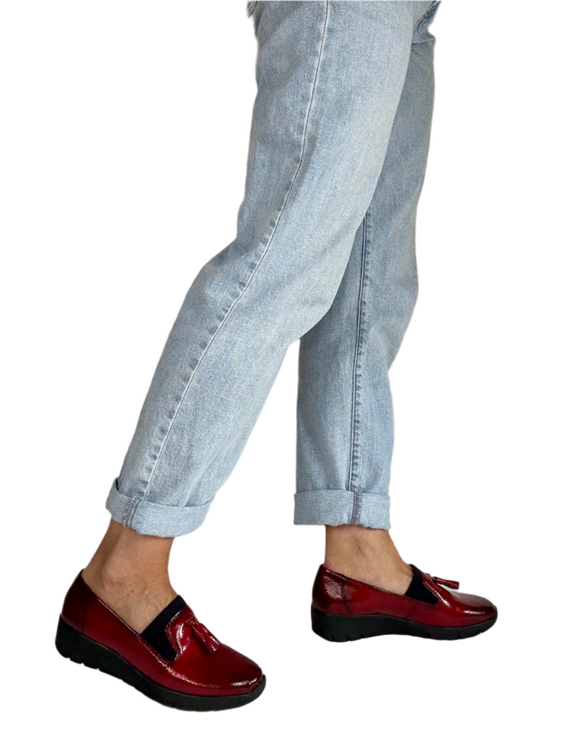 Load image into Gallery viewer, red patent loafers
