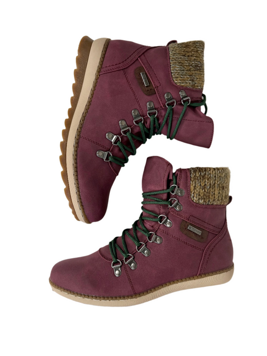 burgundy waterproof boots