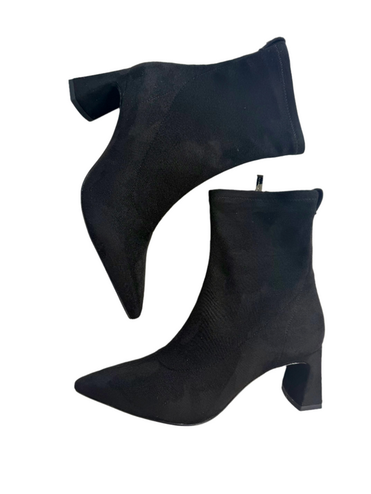 low black heeled boots