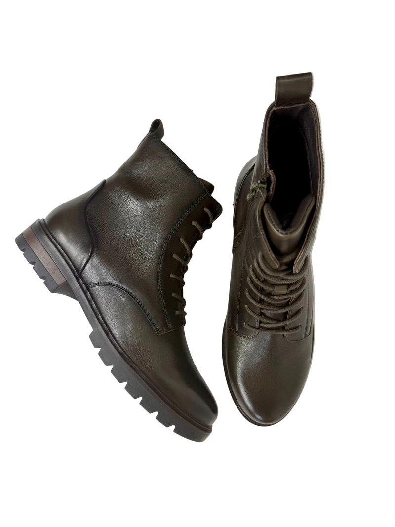 Load image into Gallery viewer, green lace up boots
