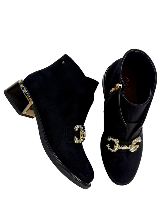 black block heel boots