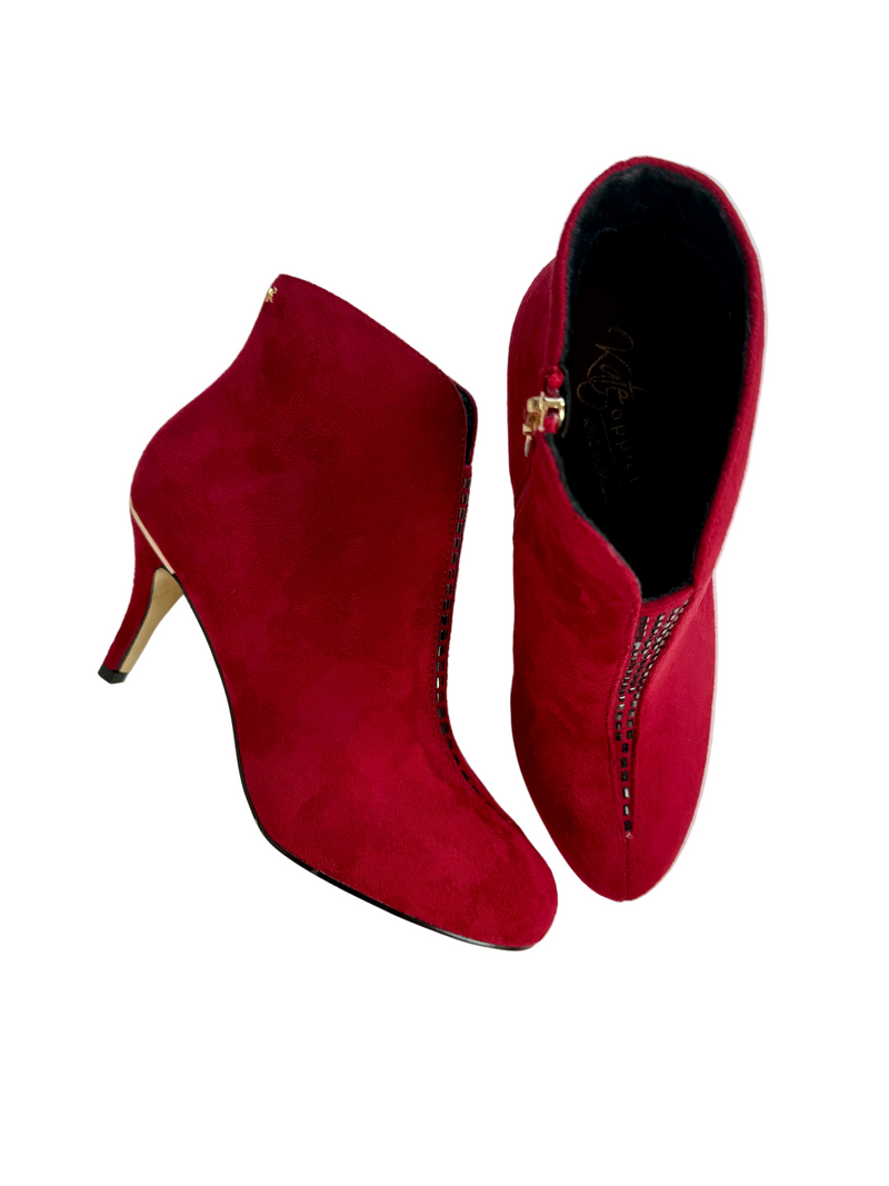 Load image into Gallery viewer, red heeled boots
