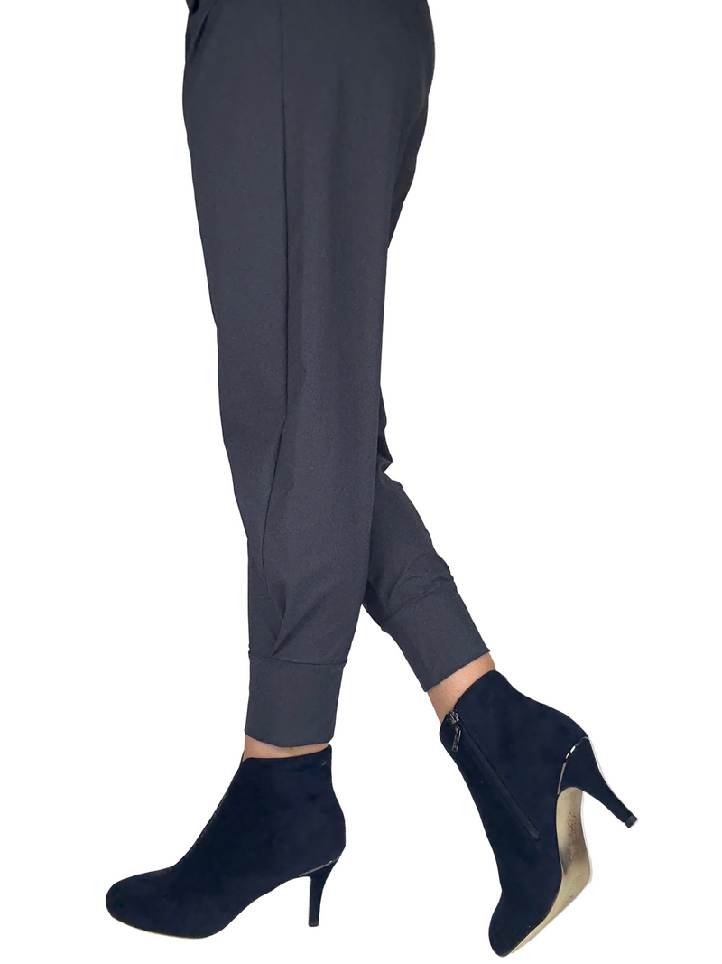 Load image into Gallery viewer, navy heeled boots
