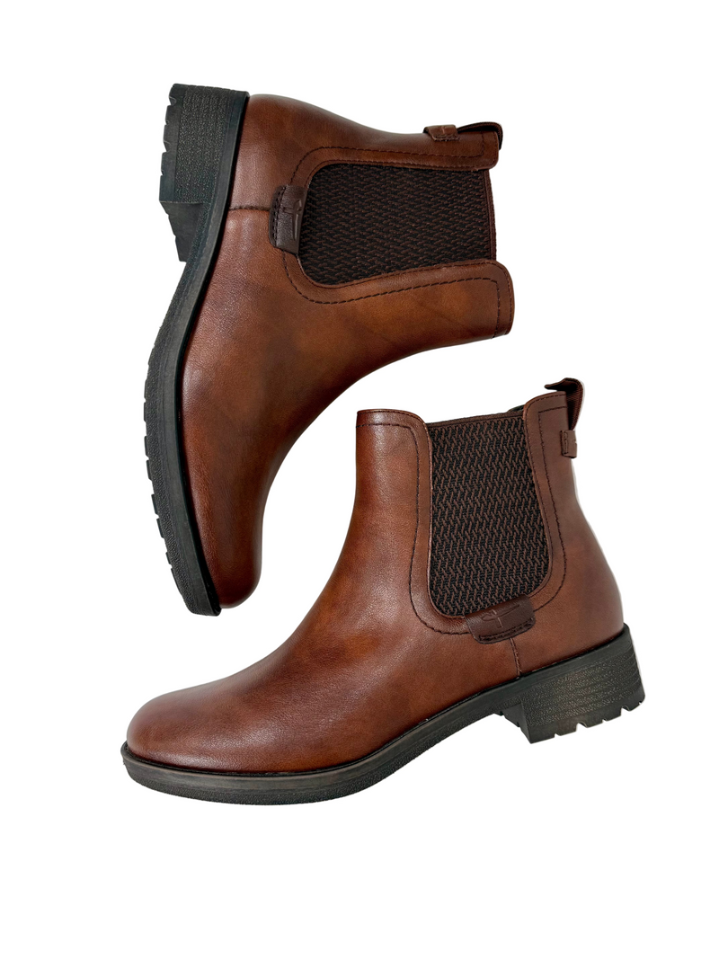 Load image into Gallery viewer, womens flat brown boots
