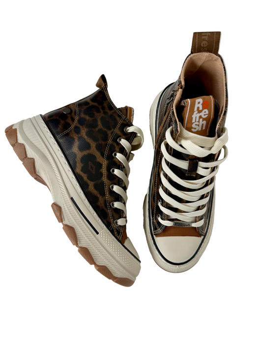 leopard pint sneaker boots
