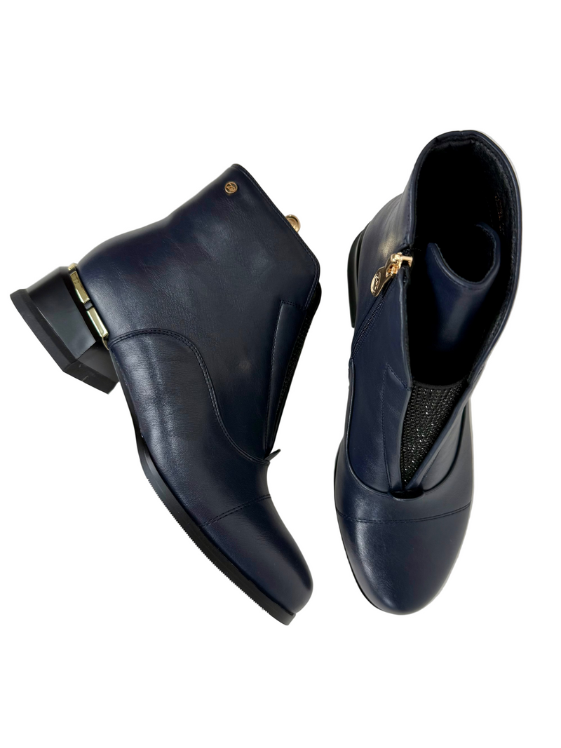 Load image into Gallery viewer, navy dress boots
