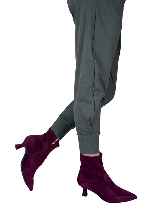 purple ladies heeled boots