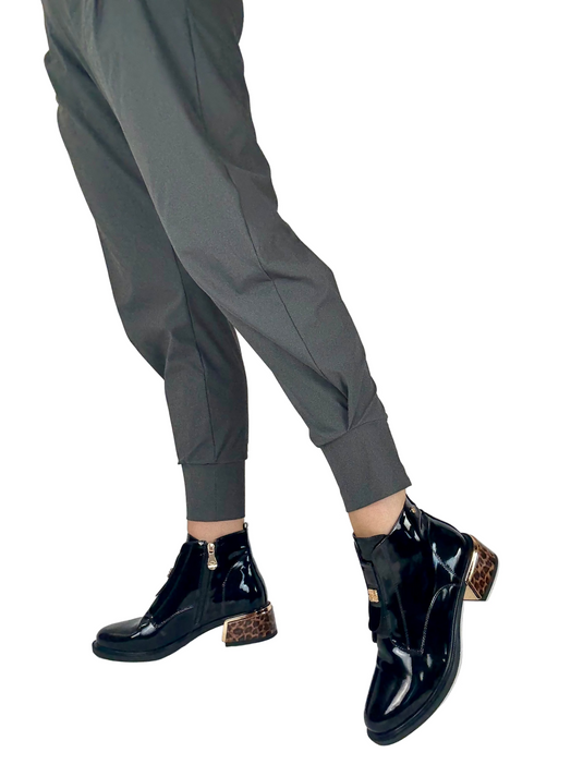 black patent boots