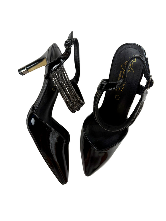 black high heeled shoes