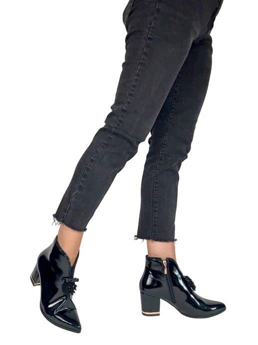 black block heeled boots