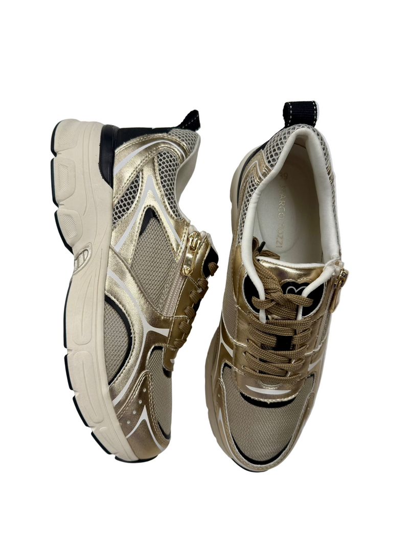 Load image into Gallery viewer, gold fashion trainers
