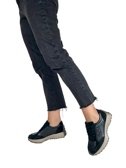 black sneakers