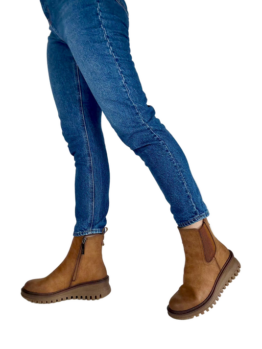 low wedge boots