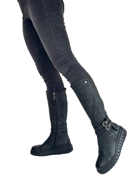 black casual knee high boots