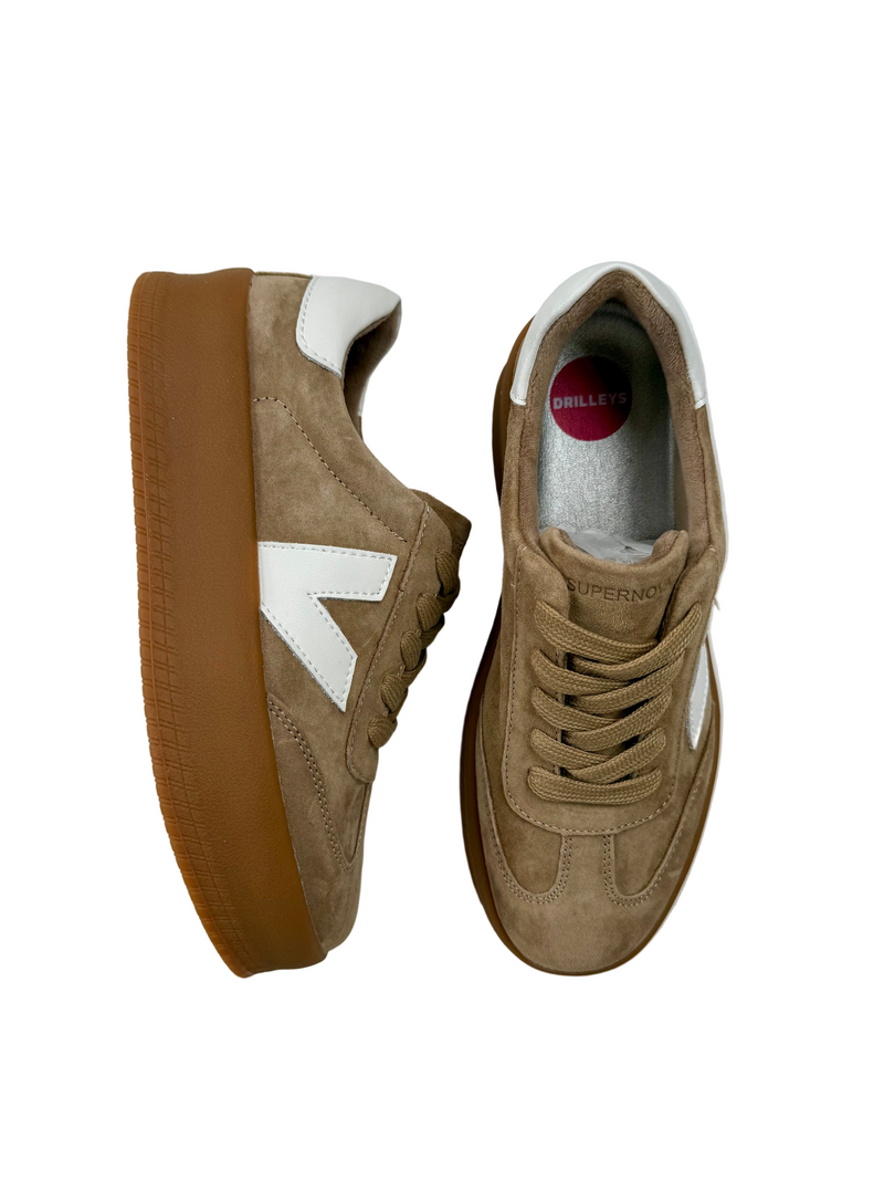 Load image into Gallery viewer, taupe chunky trainers
