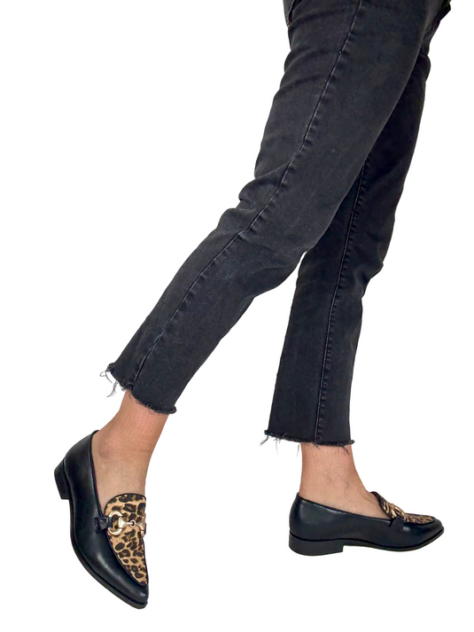 leopard print loafers