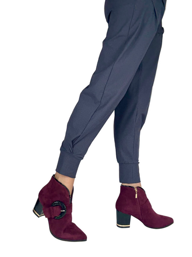 burgundy heeled boots