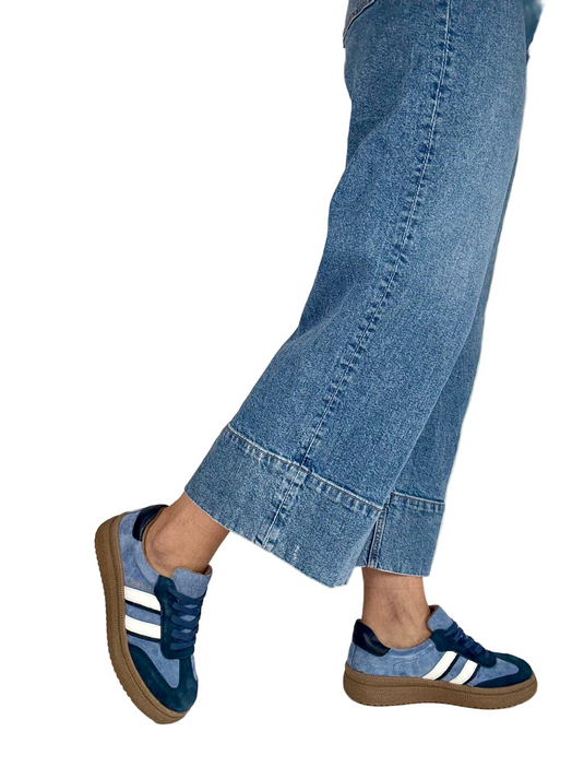 blue drilley trainers