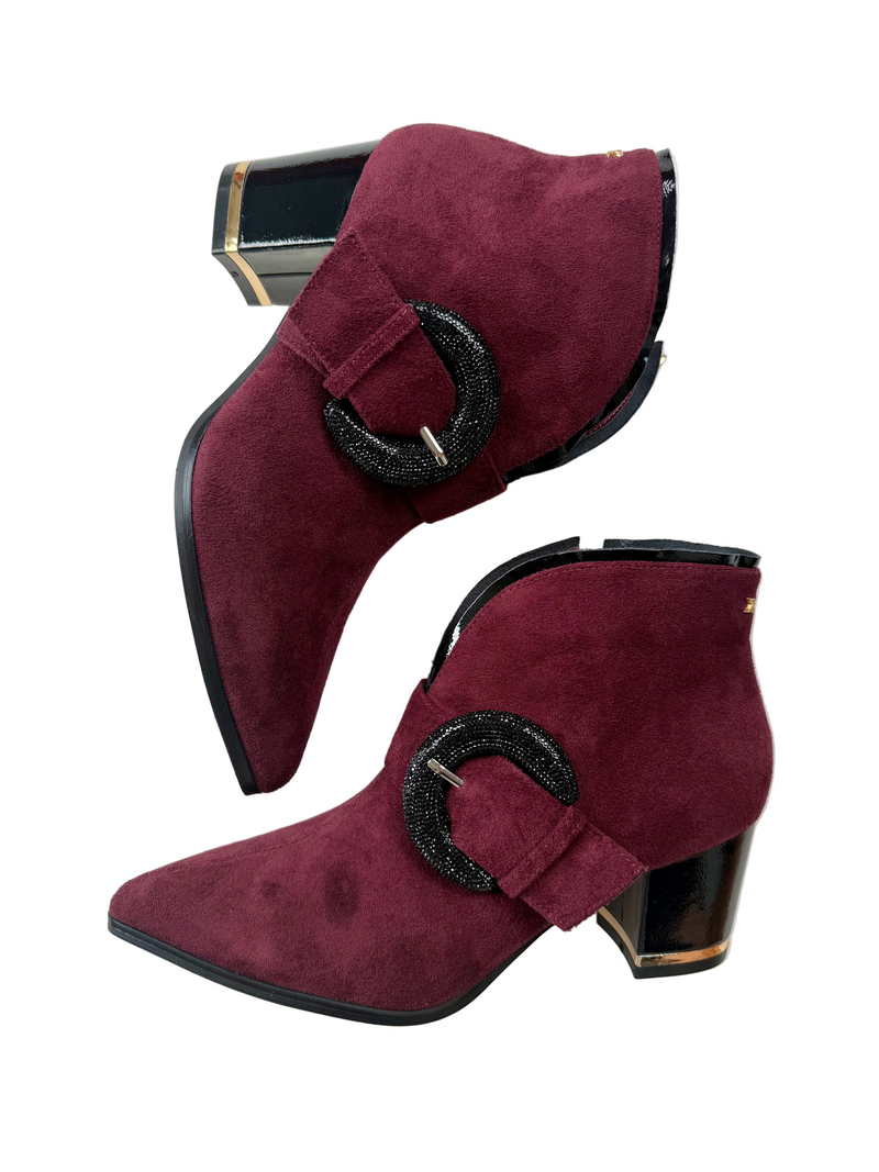 Load image into Gallery viewer, burgundy dress boots
