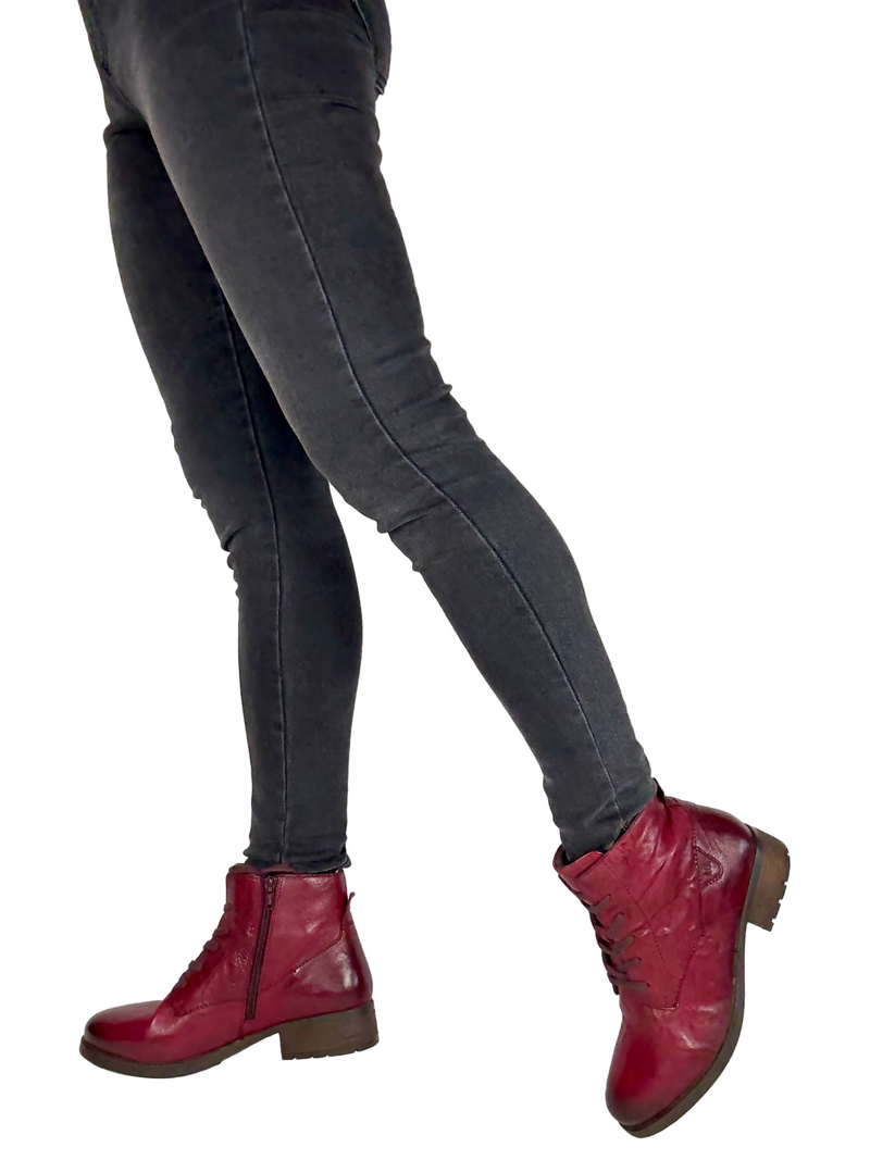 Load image into Gallery viewer, red ankle boots

