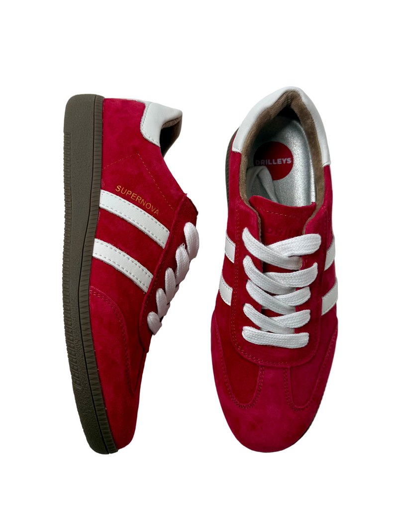 Load image into Gallery viewer, red flat sneakers
