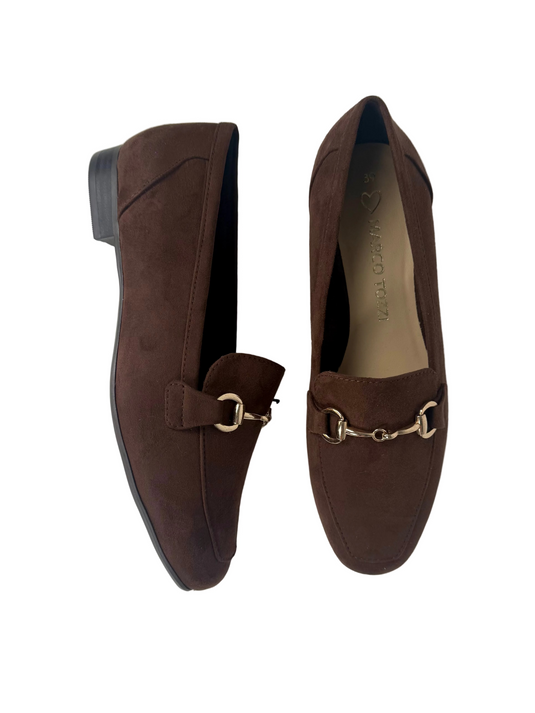 brown suede flats