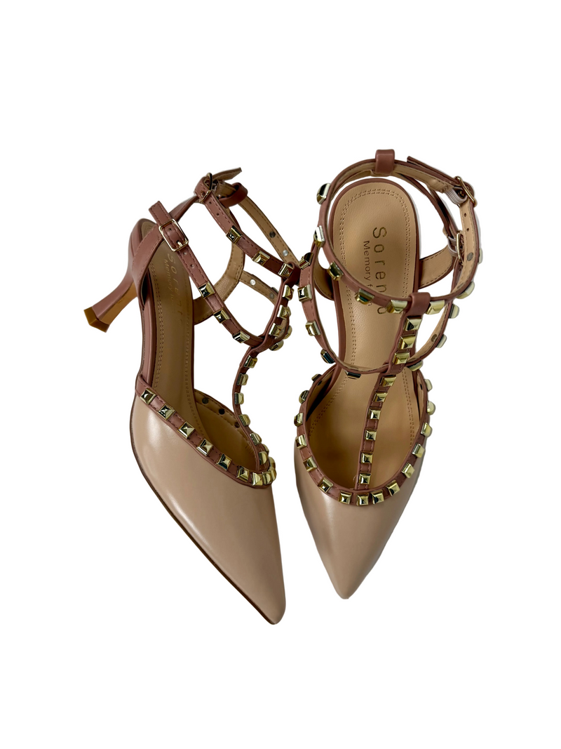 Load image into Gallery viewer, nude strappy heels
