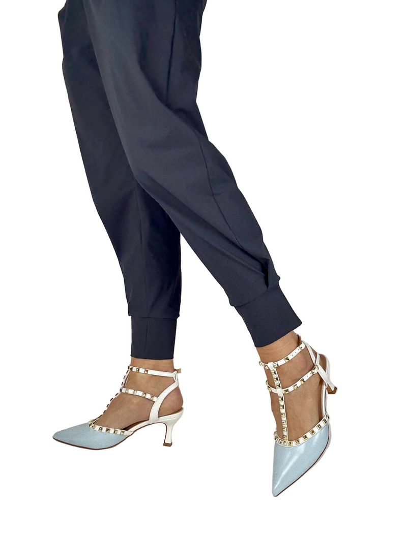 Load image into Gallery viewer, blue strappy heels
