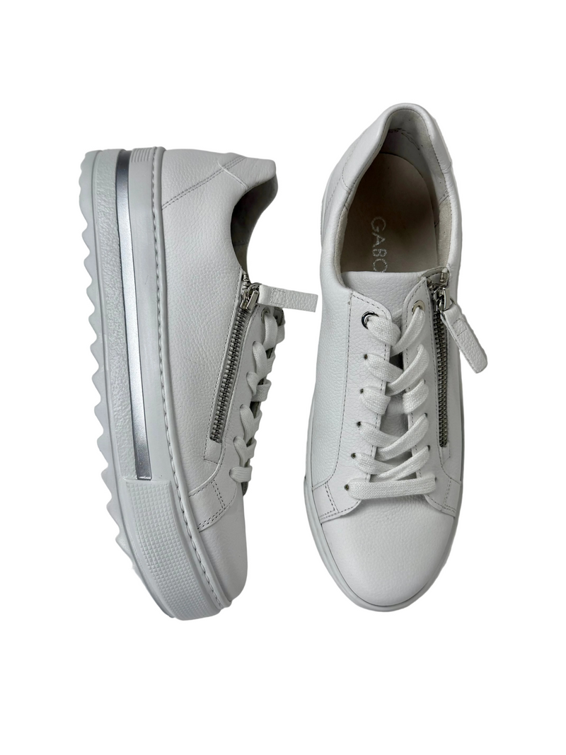 Load image into Gallery viewer, gabor white platform trainers
