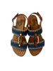 navy flat sandals