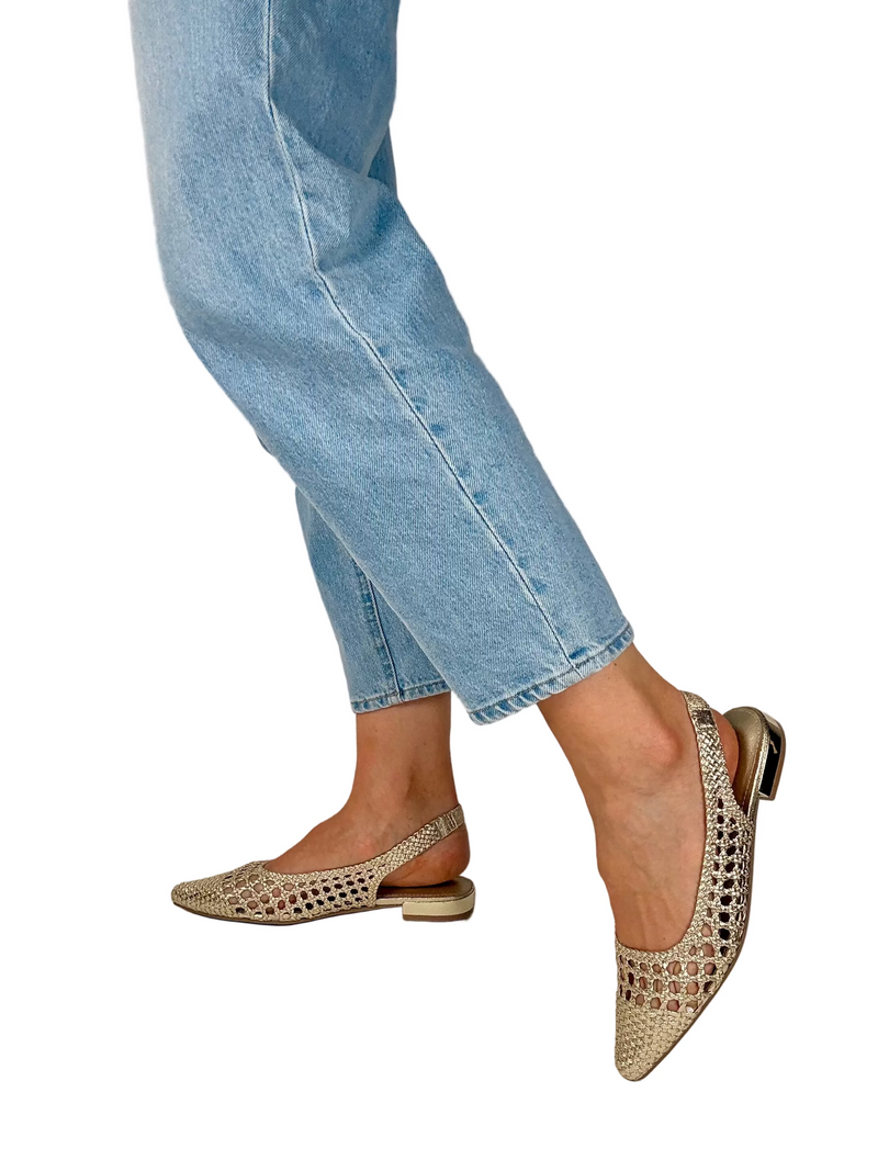 Load image into Gallery viewer, gold flats for wedding
