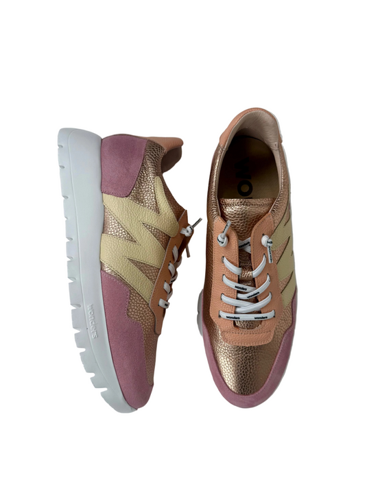 pink gold sneakers