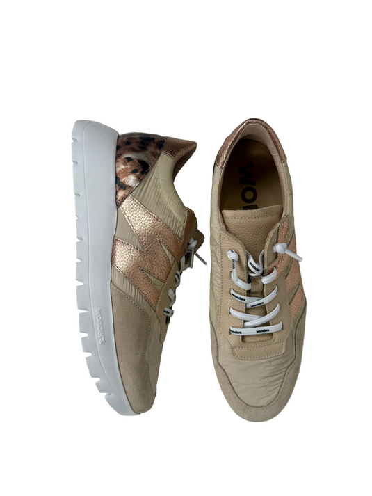 beige leopard print sneakers