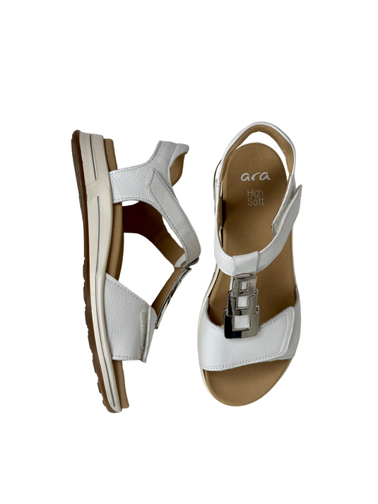 ladies white wide fitting sandals
